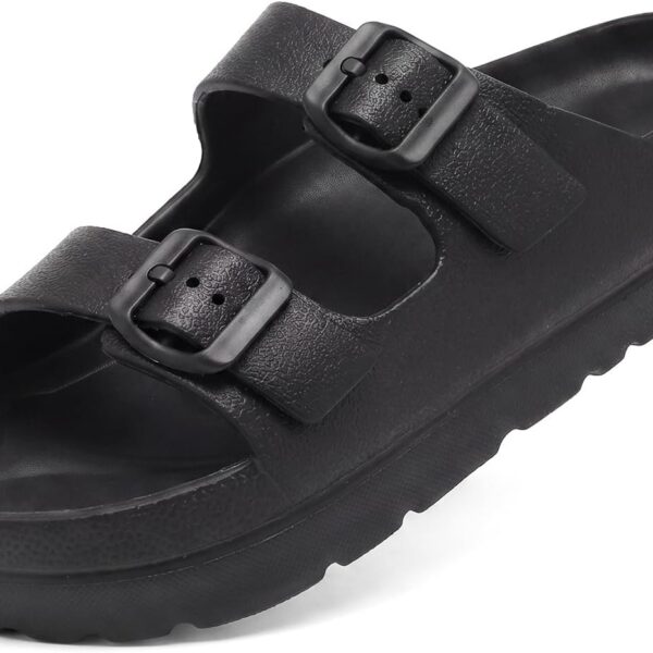 Haifago Women's Platform Sandals with Arch Support, Summer Beach Slides Adjustable Buckle Comfortable Lightweight EVA Slip on Slide