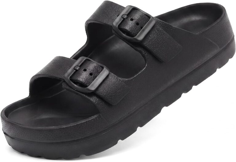 Haifago Women's Platform Sandals with Arch Support, Summer Beach Slides Adjustable Buckle Comfortable Lightweight EVA Slip on Slide