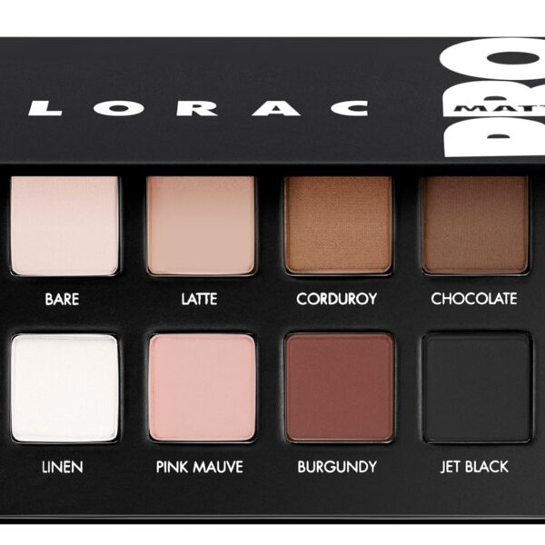LORAC PRO Matte & Shimmer Eyeshadow Palette, Metallic High Pigmented, Mirror Compact