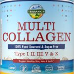Terranics Multi Collagen Peptides Powder, Type I II III V X Hydrolyzed Collagen for Women+Men, Collagen Supplements, Fast Dissolve, Unflavored Colageno, No Sugar, Keto, 16oz