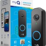 Chamberlain myQ Video Doorbell | 2K Camera, Battery/Wired, Color Night Vision, Live with 2-Way Talk, Motion Detection & Real-Time Alerts, 150 Deg Wide View, Black