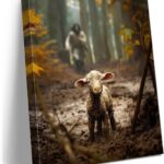 Religious wall decor for prayer room Christian wall art for Christmas decorations indoor Jesus and Lamb canvas wall prints Jesus Running After Lost Lamb Picture for home decor Baptism gifts for boys-girl serenity prayer wall art Christian gifts for Women,christians,pastor,teachers,Mother's A-333