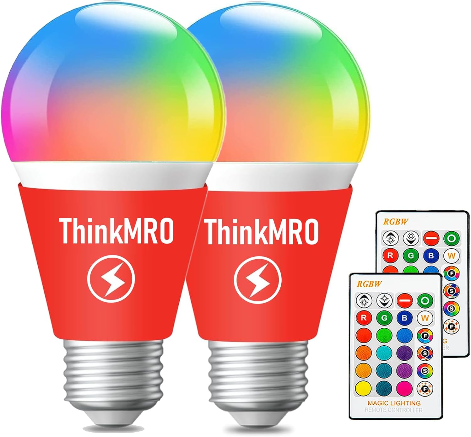 Color Changing LED Light Bulbs with Remote RGBW Bulb 10W (85W Equivalent),A19 E26/27,Lamp Replace,Warm White,Dimmable Memory Function,Ideal Lighting for Home Decoration,Bar Party (2 Pack) Color Changing LED Light Bulbs with Remote RGBW Bulb 10W (85W Equivalent),A19 E26/27,Lamp Replace,Warm White,Dimmable Memory Function,Ideal Lighting for Home Decoration,Bar Party (2 Pack)