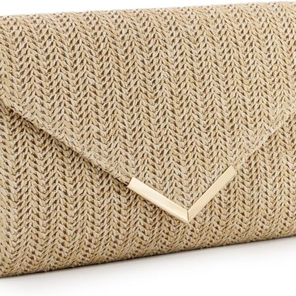 GOKTOW Straw Clutch Purse Raffia Rattan Summer Evening Bag Woven Beach Handbags for Women Wedding Vacation Travel Party 2026