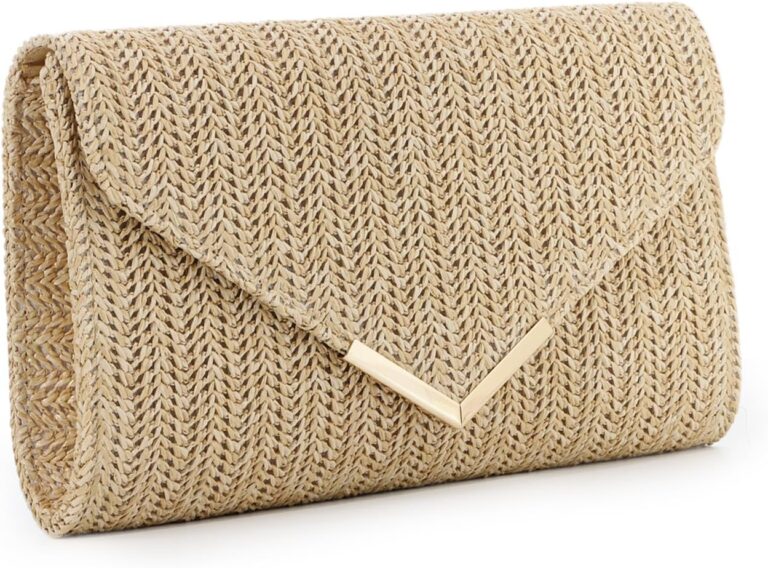 GOKTOW Straw Clutch Purse Raffia Rattan Summer Evening Bag Woven Beach Handbags for Women Wedding Vacation Travel Party 2026