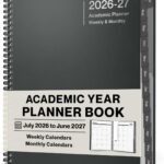 Dunwell Planner 2026-2027 8.5x11, July 2026 to June 2027, Weekly and Monthly Academic Year Planner Calendar, Flexible Cover, Wirebound, Laminated Tabs