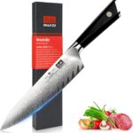 SHAN ZU Damascus Chef Knife 8 inch, 67-Layer High Carbon Steel Kitchen Knife,Ultra Sharp Japanese Chef Knife,Professional Kitchen Utility Knives with G10 Ergonomic Handle Cooking Knife with Gift Box