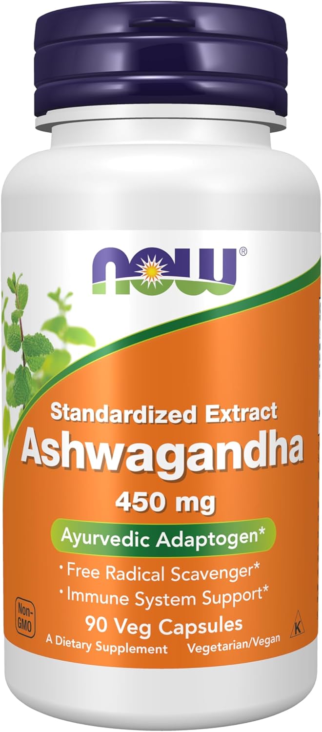 NOW Supplements, Ashwagandha (Withania somnifera) 450 mg (Standardized Extract), 90 Veg Capsules NOW Supplements, Ashwagandha (Withania somnifera) 450 mg (Standardized Extract), 90 Veg Capsules