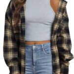 Trendy Queen Women Flannel Shirts Plaid Tops Fall Fashion Shackets Long Sleeve Blouse Button Down Outfits Winter Jackets 2026