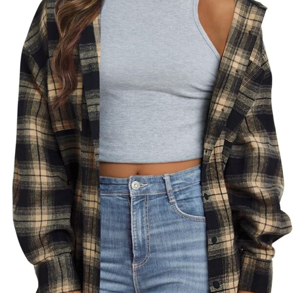 Trendy Queen Women Flannel Shirts Plaid Tops Fall Fashion Shackets Long Sleeve Blouse Button Down Outfits Winter Jackets 2026