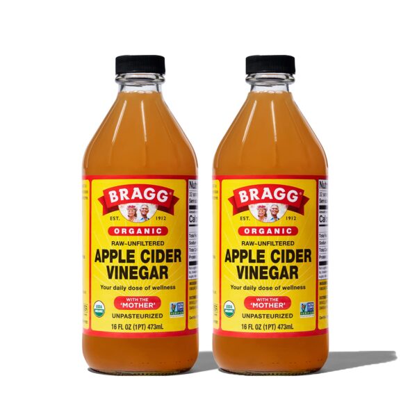 Bragg Organic Apple Cider Vinegar with the Mother - (2 Pack) 16 fl oz - Raw and Unfiltered