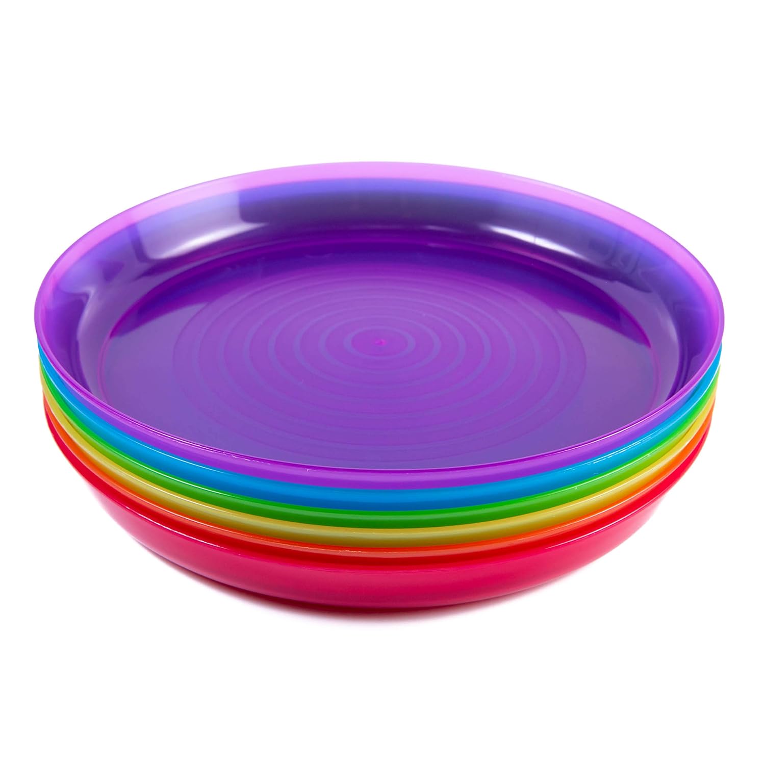 Kids Plastic Dinnerware Set of 6 Multi Color Plates - Reusable, BPA-Free, Dishwasher Safe and Microwaveable Kids Plastic Dinnerware Set of 6 Multi Color Plates - Reusable, BPA-Free, Dishwasher Safe and Microwaveable