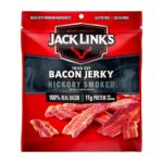 Jack Link's Hickory Smoked Bacon Jerky - 2.5 oz Bag - Ready to Eat Real Meat Protein Snacks - 11g Protein per Serving - Made with 100% Thick Cut Real Bacon