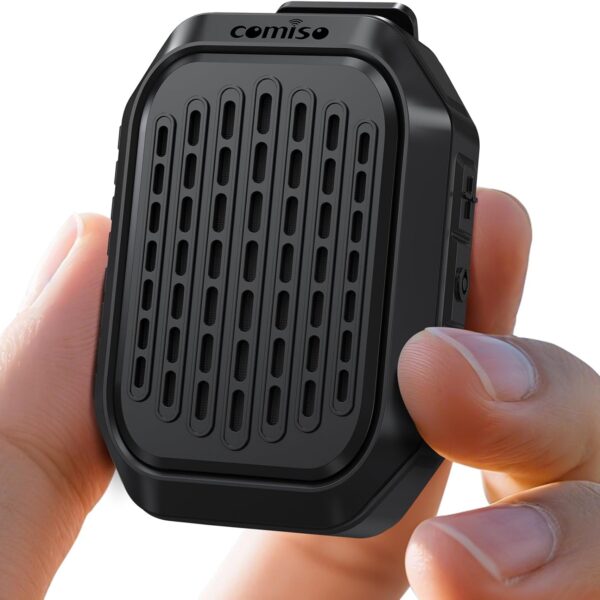 comiso Wearable Bluetooth Speaker, IPX7 Waterproof, Clip-On Portable Wireless Speaker, 10H Playtime, Built-in Mic for Hands-Free Calls, Running, Cycling, Outdoor (Black)