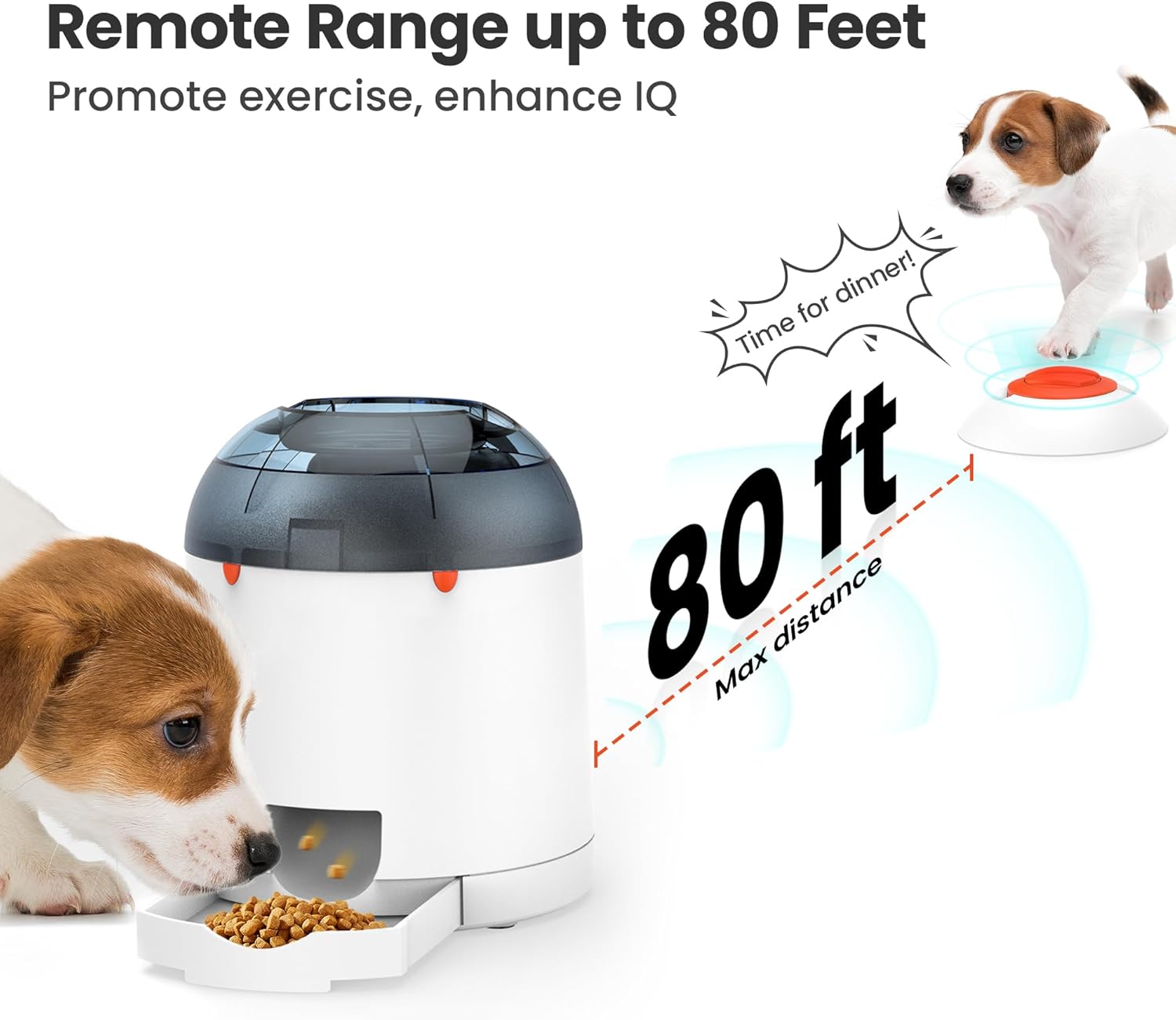Potaroma Dog Puzzle Feeder Toy, Interactive IQ Training, Electronic Treat Dispenser, Automatic Rechargeable with Remote for Food Dispensing, All Breeds, 280ml Capacity Potaroma Dog Puzzle Feeder Toy, Interactive IQ Training, Electronic Treat Dispenser, Automatic Rechargeable with Remote for Food Dispensing, All Breeds, 280ml Capacity