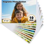 Magnetic Picture Frame, 10 Pcs Magnetic Picture Frames for Refrigerator 4x6, Magnetic Photo Frames with White Border, Refrigerator Magnets for Pictures Suitable Home, School, Office