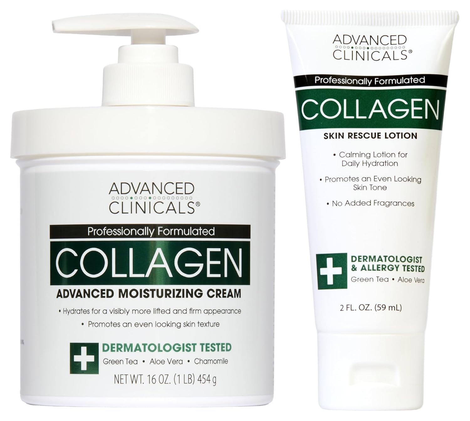 Advanced Clinicals Collagen Cream Body Lotion & Face Moisturizer | Skincare Anti Aging Collagen Lotion For Women, Men, Hand, & Neck Improves Look Of Crepe Skin & Uneven Dry Skin, 16Oz + Travel Size Advanced Clinicals Collagen Cream Body Lotion & Face Moisturizer | Skincare Anti Aging Collagen Lotion For Women, Men, Hand, & Neck Improves Look Of Crepe Skin & Uneven Dry Skin, 16Oz + Travel Size