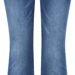 THUNDER STAR Womens Stretchy Mid Rise Flare Jeans Distressed Denim Bell Bottom Pants