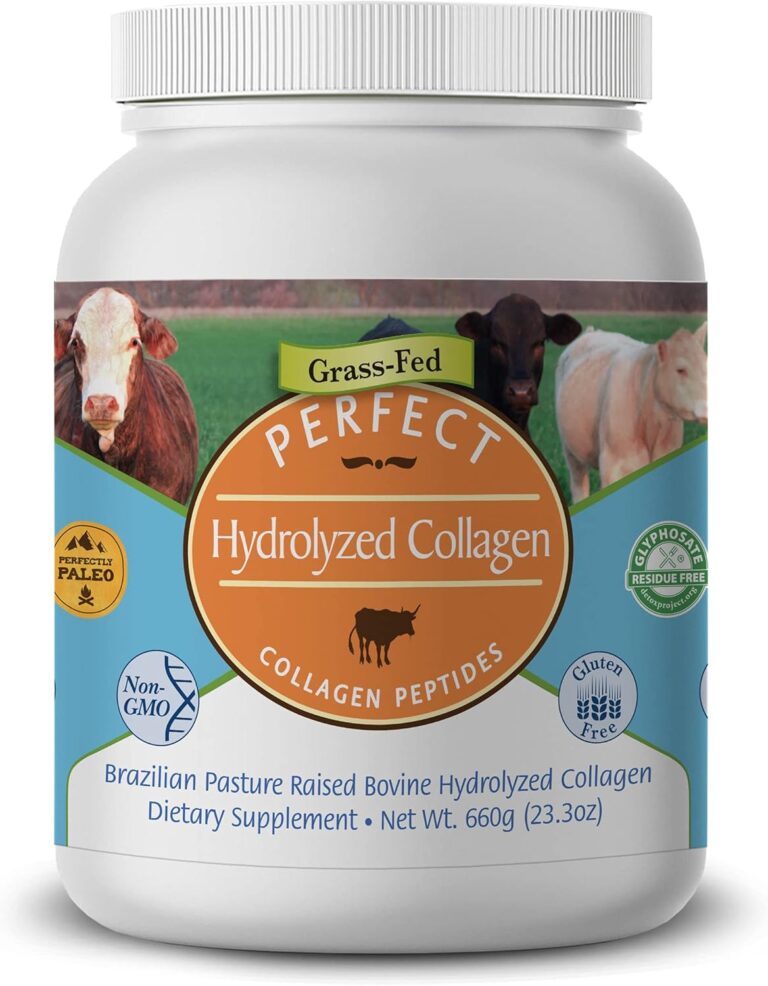 Perfect Supplements  Unflavored Hydrolyzed Collagen Powder for Men and Women - Collagen Peptides - Mix in Hot Cold Liquids, Grass Fed, Easy Absorption, 660 Grams