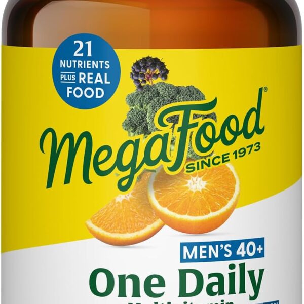 MegaFood Multivitamin for Men 40+ One Daily Mens Multivitamins - Methylated B12, Vitamin D3, B6, C & Zinc, Muscle & Bone Health, Energy Metabolism, Immune Support Supplement, Vegetarian, 90 Tablets