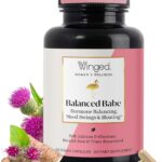 Winged Wellness Balanced Babe, Hormone Balance & Estrogen Detox Supplement for Women - 100mg DIM & Milk Thistle for PMS Bloating, Cramps, Mood, Hormonal Acne, & PCOS Support, 60 Capsules