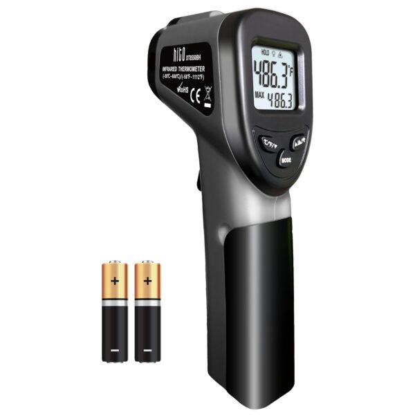 hito Infrared Thermometer Gun Laser Temperature Gun -58F to 1112F, Temp Gun for Pizza Oven, Cooking, Refrigerator, Pool, Reptiles, Air Conditioner, for Surface Temperature of Meat, Food, Liquid
