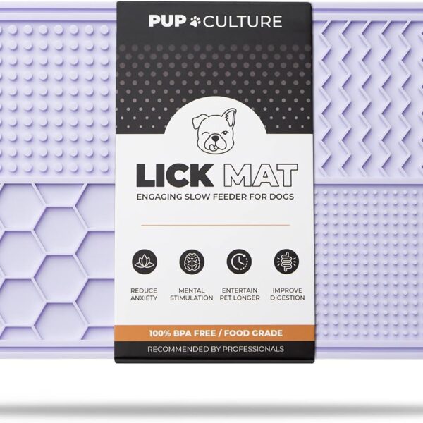 Pup Culture Dog Lick Mat for Dogs, Feeding Pad for Anxious Pets Plus 4 Different Puzzles for Mental Stimulation for Dogs - Supports Mental, Dental, and Digestive Health, Bite Resistant and Heavy Duty