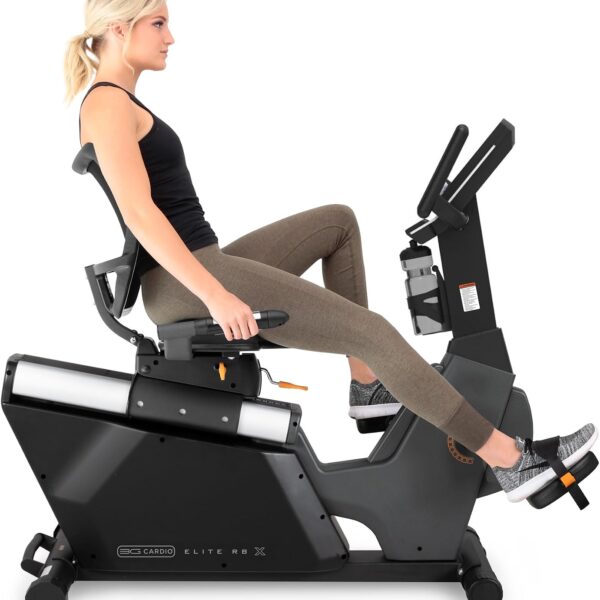3G Cardio Elite RB X Recumbent Exercise Bike - FreeSync FTMS Bluetooth Smart App Connectivity - Compact 49" (L) - Oversized Soft 4-Way Adj. Seat - 350 lb Cap. - Low Step-Thru Design - Commercial Grade