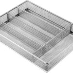 JANE EYRE Drawer Organizer, Cutlery Tray Silverware Flatware Storage Divider for Kitchen, Mesh Wire with Non-slip Foam Feet, 5 Component, Silver