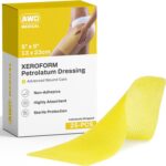 AWD Medical 5"x9" Xeroform Petrolatum Dressing, Non-Adherent Sterile Mesh Gauze for Burns, Skin Grafts, Surgical Wounds & Lacerations, Individually Wrapped (25 Count)