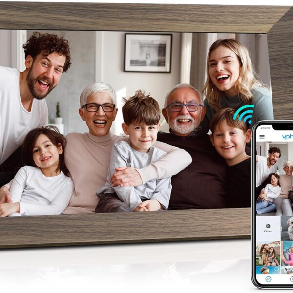Canupdog WiFi Digital Picture Frame 10.1 Inch, IPS Touch Screen Smart Cloud Digital Photo Frame with 16GB Storage, Wall Mountable, Auto-Rotate, Share Photos from Anywhere Via App