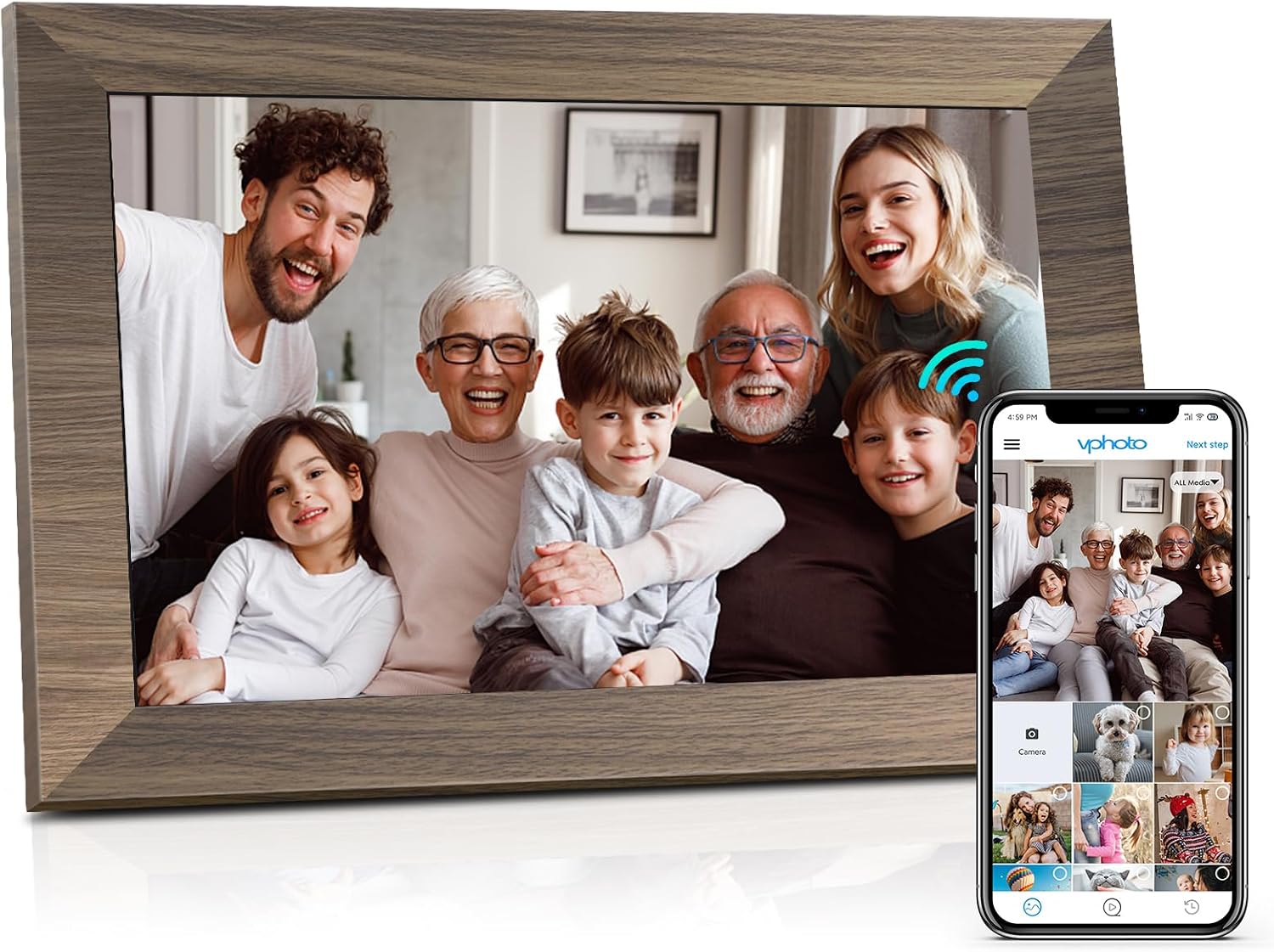 Canupdog WiFi Digital Picture Frame 10.1 Inch, IPS Touch Screen Smart Cloud Digital Photo Frame with 16GB Storage, Wall Mountable, Auto-Rotate, Share Photos from Anywhere Via App Canupdog WiFi Digital Picture Frame 10.1 Inch, IPS Touch Screen Smart Cloud Digital Photo Frame with 16GB Storage, Wall Mountable, Auto-Rotate, Share Photos from Anywhere Via App