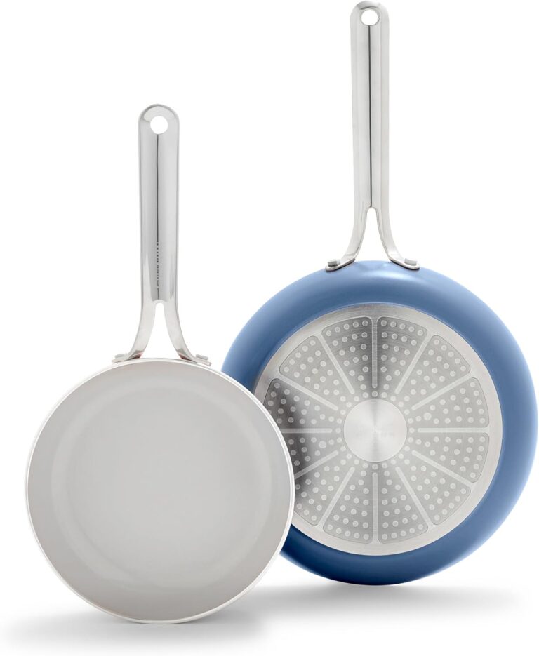 GreenPan Nova 8 & 10 2 Piece Frying Pan Skillet Set, Oprahs Favorite Things 2024, Induction Suitable PFAS-Free Nontoxic Ceramic Nonstick, Dishwasher & Oven Safe, Quick Even Heating, Ocean Blue