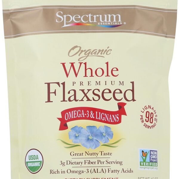 Spectrum Organic Whole Flaxseed, 15 oz