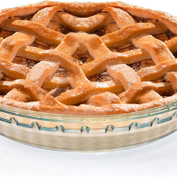 1 Pack Glass Pie Plate with Handles, 7 Inches Baking Dish, Clear Glass Serving Plate for Snacks, Salads, Desserts,Fruits (1)