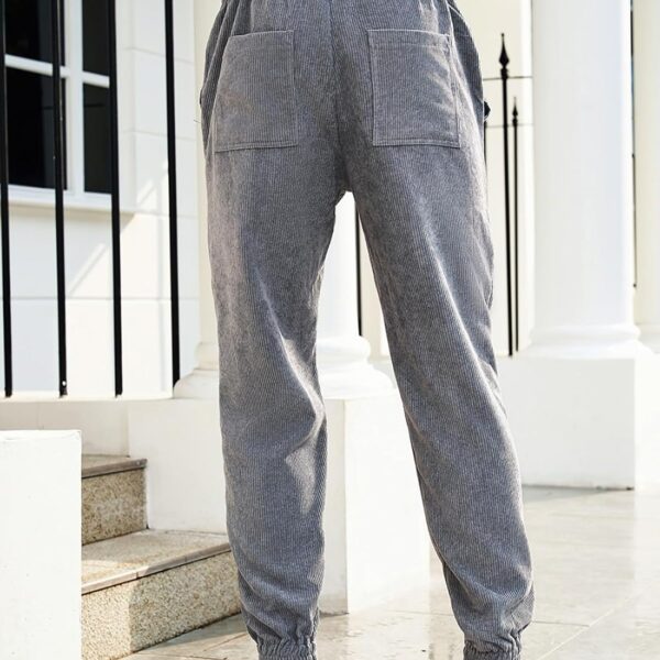 JMIERR Mens Corduroy Joggers Pants Casual Cargo Pants Drawstring Elastic Waist Baggy Tapered Sweatpants with Pockets