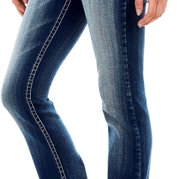 WallFlower Luscious Curvy Bootcut Jeans for Women, Mid-Rise Insta Stretch Denim, Size-Inclusive Juniors Jeans