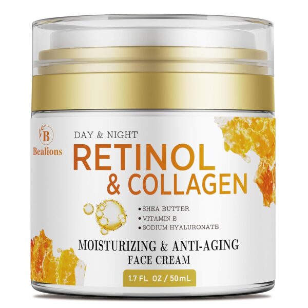 Retinol Cream for Face Anti Aging: Wrinkle Cream for Face Neck with Collagen Hyaluronic Acid - Night Moisturizer for Men Women - Facial Skin Care Gift for Women Wife Mother (1 Pack)