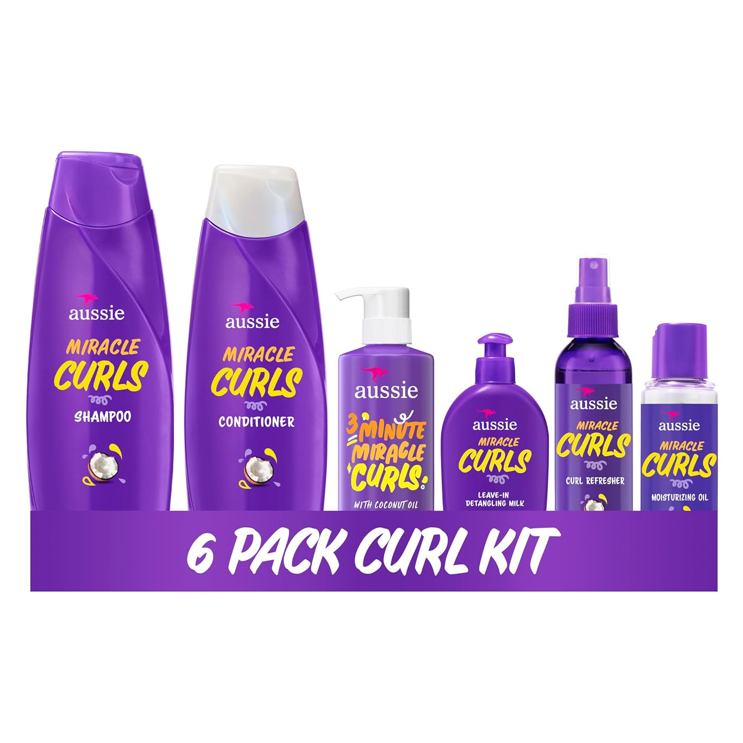 Miracle Curls: Shampoo, Conditioner, Deep Conditioner, Refresher Gel, Detangling Milk, Oil Treatment 6-Piece Set Miracle Curls: Shampoo, Conditioner, Deep Conditioner, Refresher Gel, Detangling Milk, Oil Treatment 6-Piece Set