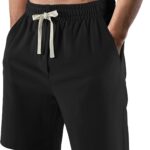 Lkrhzevg Mens Casual Shorts Outdoor Beach Shorts Elastic Waist Drawstring Athletic Shorts with Pockets for Running Vacation