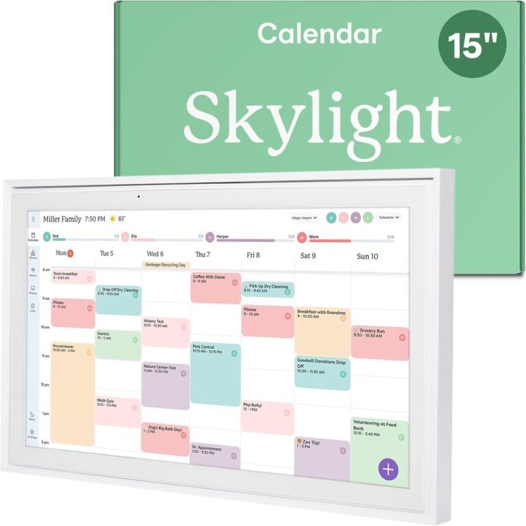 Skylight Calendar: 15-inch Wall Planner Digital Calendar & Chore Chart, Smart Touchscreen Interactive Display for Family Schedules  Wall Mount Included, Great for Organizing Your 2026 Calendar