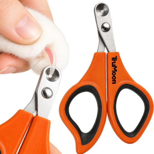 Trumoon Cat Nail Clippers with Safety Guard - Safe 2mm Circular Hole to Avoid Overcutting,420 Stainless Steel Grooming Tool for Long-Haired, Anxious, or Wiggly Cats, First-Time Trimmers
