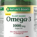 Nature's Bounty Omega 3, Plant-Based Omega 3 Fatty Acid Supplement, 520mg, Supports Whole Body Health Including Heart, Skin, Joint, 30 Vegetarian Softgels, Fish Oil Alternative