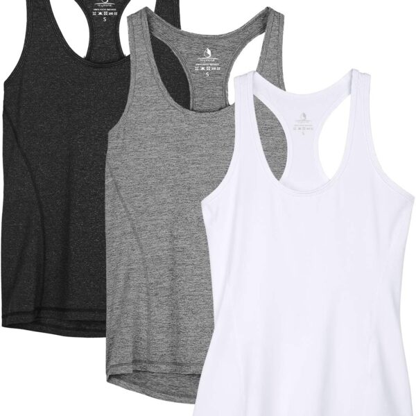 icyzone Women's Racerback Workout Athletic Running Tank Tops (Pack of 3)