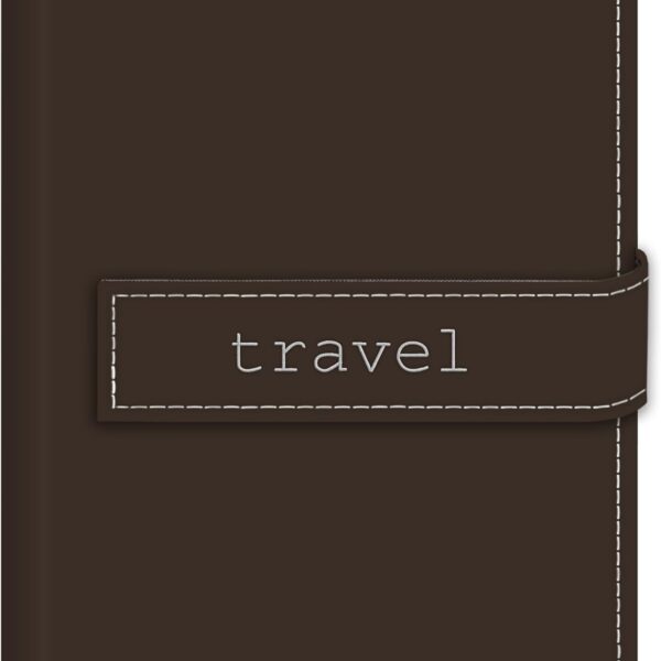 Pioneer Photo Albums 36-Pocket 4 by 6-Inch Embroidered "Travel" Strap Sewn Leatherette Cover Photo Album, Mini, Brown