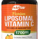 NutriFlair Liposomal Vitamin C 1700mg, 180 Capsules - High Absorption, Fat Soluble VIT C, Higher Bioavailability Immune System Support & Collagen Booster, Non-GMO, Vegan Pills