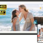 BIGASUO Digital Picture Frame Frameo 15.6" WiFi Electronic Photo Frames Large with 64GB Memory 1920x1080 IPS FHD Touch Screen Share Moments Instantly Anywhere Photo Gifts for Parents and Grandparents