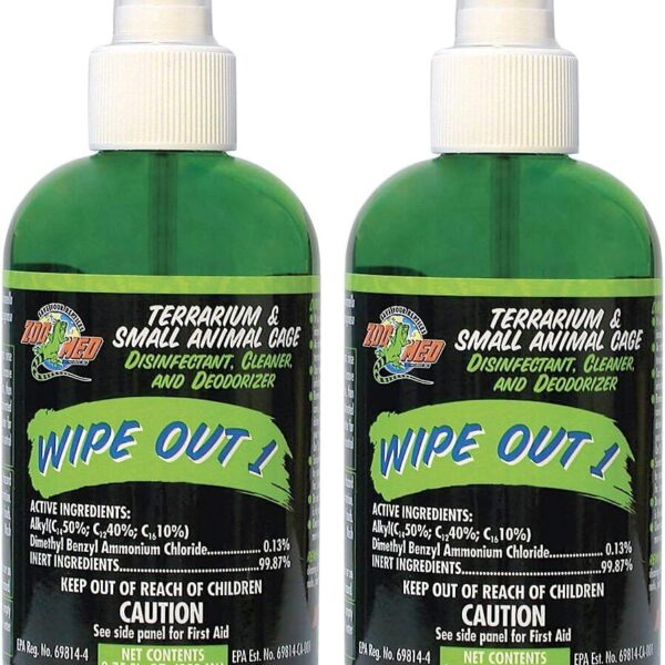Zoo Med Wipe Out Cleaner for Terrarium and Small Animal Cage [Set of 2] Size: 8.75 Oz.