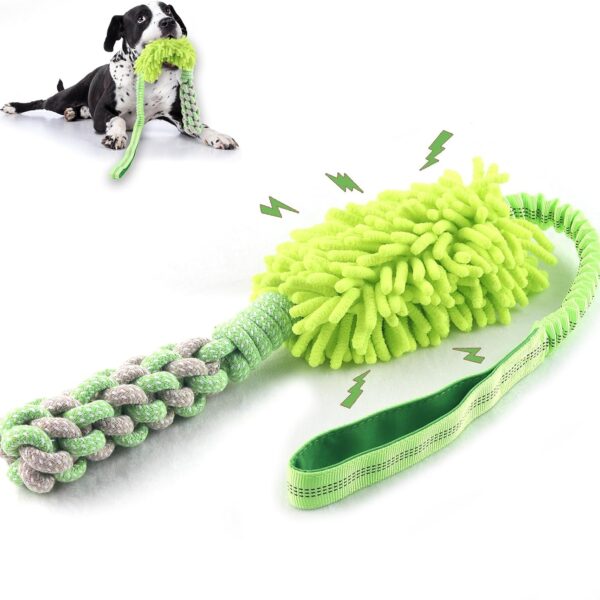 wodoca Dog Rope Toy Tug of War Dog Toy for Aggressive Chewers, Interactive Puppy Chew Toys Rope with Strong Squeak, Knots Cotton for Teeth Cleaning, Training Medium, Large Dogs