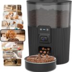 PAPIFEED Automatic Cat Feeder with Camera, 3L Cat Food Dispenser with App, 2.4G WiFi Timed Cat Feeder for Dry Food, 2-Way Audio, Smart Pet Feeder for Small Dog, 10 Meals/Day, 6 Portions/Meal